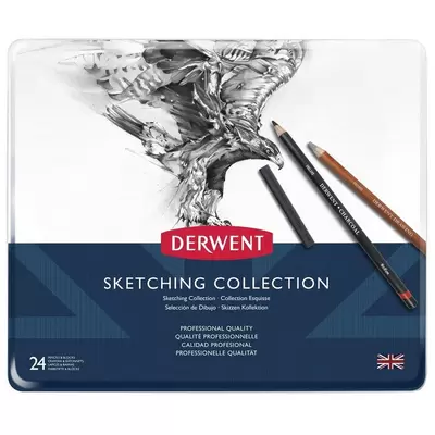 Набор цветных карандашей 24цв. Derwent Sketching Collection, в металлической упаковке