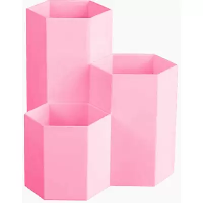 Органайзер настольный deVENTE Combs 11,5x11,5x12см, пластик, розовый
