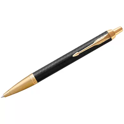 Ручка шариковая PARKER IM Premium Black/Gold GT 1,0мм, синий