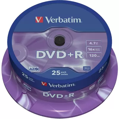 Диск/DVD+R VERBATIM 16x 4.7Gb СВ25