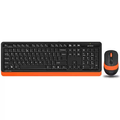 Комплект (клавиатура+мышь) A4 Fstyler FG1010, беспроводной, черный и оранжевый