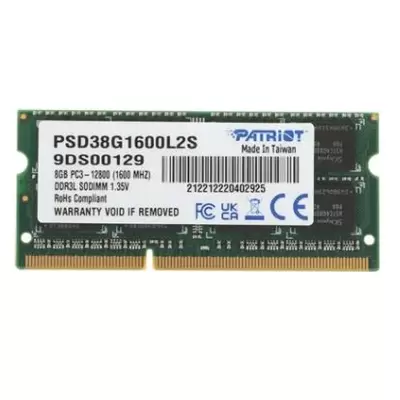 Оперативная память Patriot PSD38G1600L2S DDR3L - 1x 8ГБ 1600МГц, для ноутбуков (SO-DIMM)