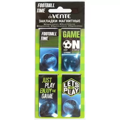 Набор закладок магнитных для книг deVENTE Football Time 4шт. 25x56,6мм