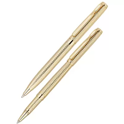 Набор DELUCCI Celeste: ручка шариковая и ручка-роллер. корпус золото,синий