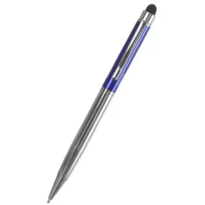 Ручка шариковая автоматическая BASIR со стилусом, корпус комбинированный, ассорти,без ШК, синий