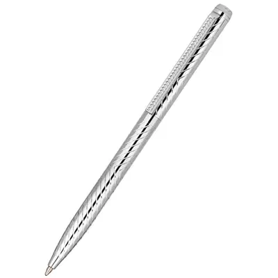 Ручка шариковая Delucci "Argento" синяя, 1,0мм, корпус серебро, поворотн., подарочная упаковка