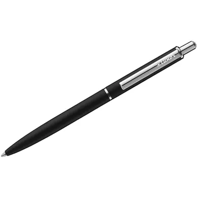 Ручка шариковая LUXOR Cosmic 1,0мм, корпус черный/хром, кнопочный механизм, синий