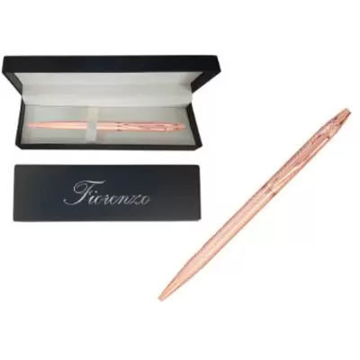 Ручка шариковая подарочная FIORENZO картонный футляр, корпус розовое золото, синий
