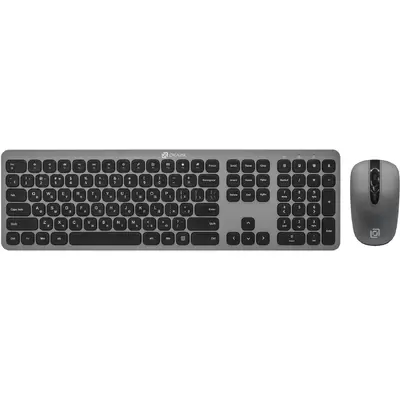 Клавиатура + мышь Оклик 300M клав:серый мышь:серый/черный USB беспроводная slim