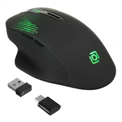 Мышь Оклик 636LWC черный оптическая (1600dpi) беспроводная USB/USB-C для ноутбука (6but)