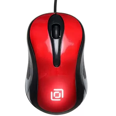 Мышь Оклик 385M черный/красный оптическая (1000dpi) USB для ноутбука (3but)