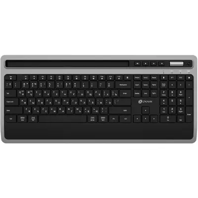 Клавиатура Оклик 860S серый/черный USB беспроводная BT/Radio slim Multimedia (подставка для запястий