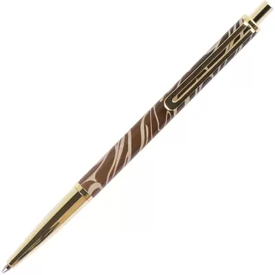 Ручка шариковая FIORENZO Грация 0,7мм, корпус коричневый с дизайном, картонный футляр, синий