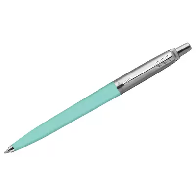 Ручка шариковая автоматическая PARKER Jotter Recycled Mint 0,8мм, корпус серебро/мятный, синий