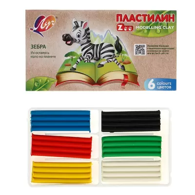 Пластилин ZOO 6цв. 90г