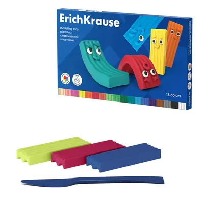 Пластилин ERICH KRAUSE Color Friends 18цв. 270г со стеком