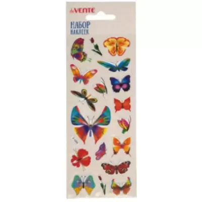 Наклейки deVENTE. Butterflies & Flowers 7x17см  объемные, 3 дизайна