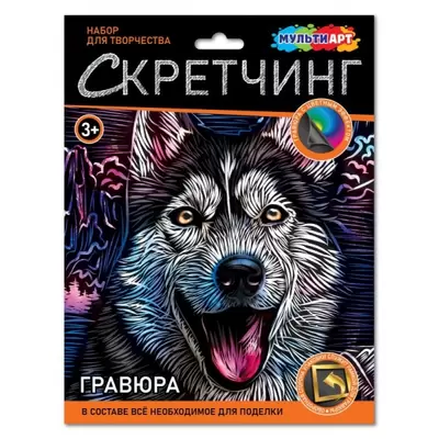 Скретчинг ХАСКИ 18х24см, цветной