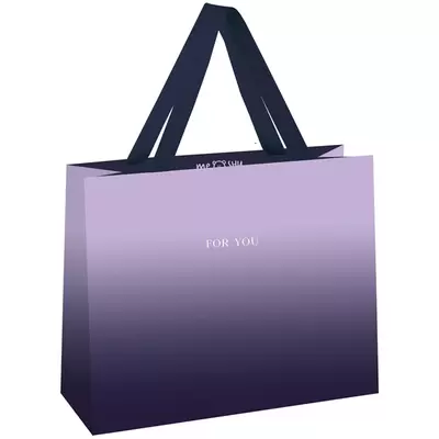 Пакет подарочный 23*18*10см MESHU Duotone. Purple gradient, отд. фольгой, матовая ламинация