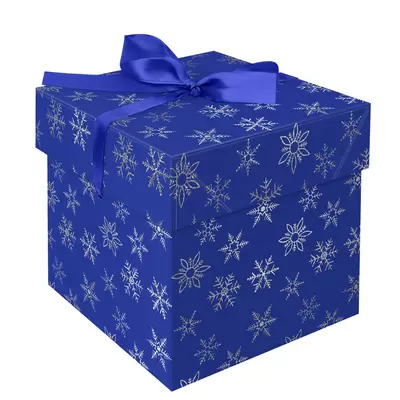 Коробка складная подарочная MESHU Snowflakes 15х15х15см, с лентой, фольга