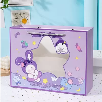 Пакет подарочный LITTLE BUNNY. PURPLE 19,5х14,5х8,5см