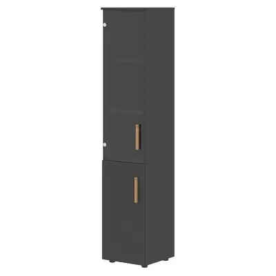 Шкаф-колонка комбинированый FORTA FHC 40.2(L), 404х429х1983, черный графит