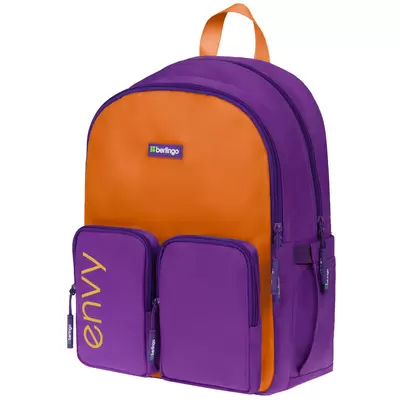 Рюкзак BERLINGO Envy 39х28х17см, уплотненная спинка, 2 отделения, 4 кармана, оранжевый