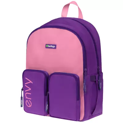 Рюкзак BERLINGO Envy 39х28х17см, уплотненная спинка, 2 отделения, 4 кармана, розовый