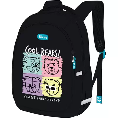 Рюкзак FORST F-Cute Cool bears 37х29х17см, 3 отделения, 2 кармана