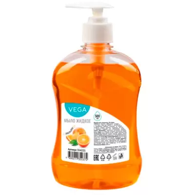 Мыло жидкое VEGA  Апельсин 500 мл, с дозатором