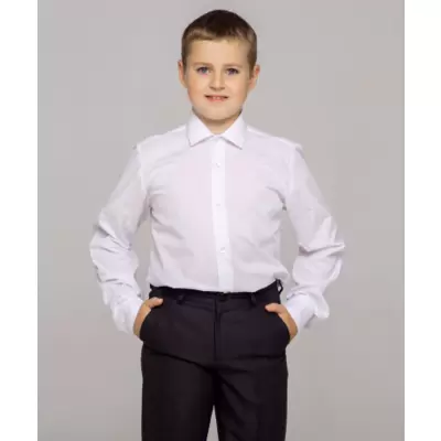 Сорочка для мальчика м.3,р-р 32,134-140, длинный рукав (белая)