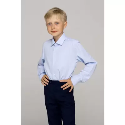 Сорочка для мальчика м.3,р-р 32,134-140, длинный рукав (голубая)
