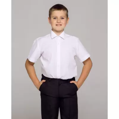 Сорочка для мальчика м.22,р-р 32,134-140, короткий рукав (белая)