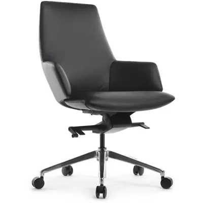 Кресло руководителя RV Design Spell-M В1719 натуральная кожа, черное