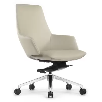 Кресло руководителя RV Design Spell-M В1719 натуральная кожа, светло-серое