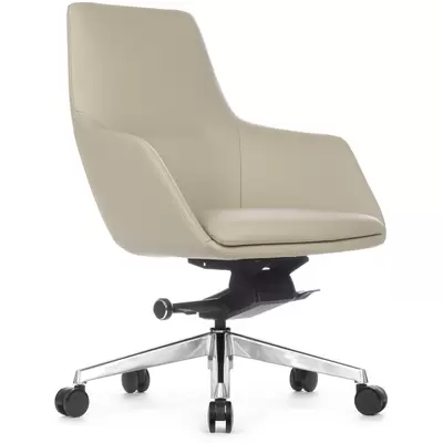 Кресло руководителя RV Design Soul-M B1908 натуральная кожа, светло-серое