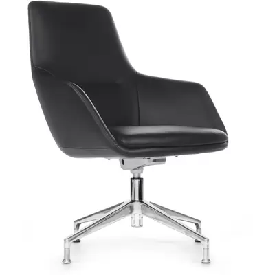 Кресло руководителя RV Design Soul-ST C1908 натуральная кожа, черное
