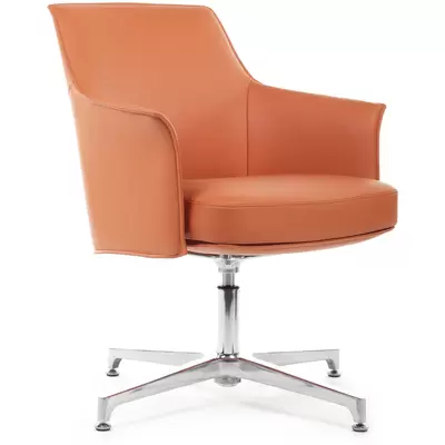 Кресло руководителя RV Design Rosso-ST C1918 натуральная кожа, оранжевое