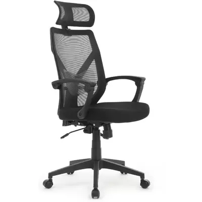 Кресло руководителя RV Design Oliver W-203AC ткань/сетка, черное