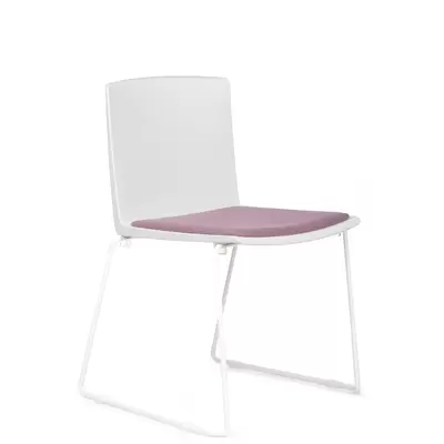 Кресло руководителя RV Design Simple X-19 ткань, белое/розовое
