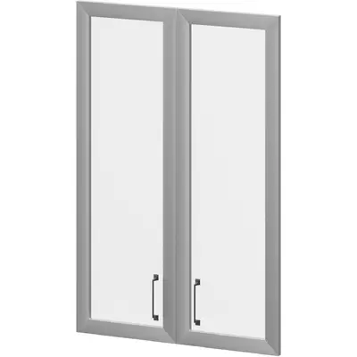 Двери стеклянные в алюминиевой раме Приоритет К-981.СР.Ф, 712x20x1165, дуб венге