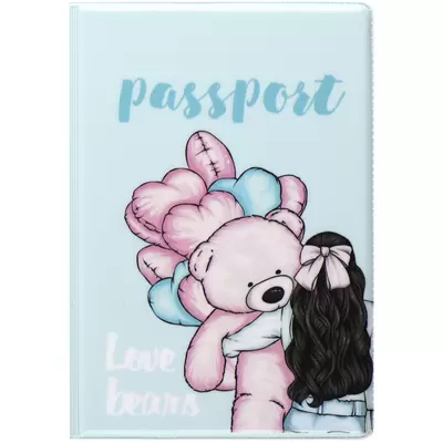 Обложка для паспорта KLERK.Pink Bear, пвх