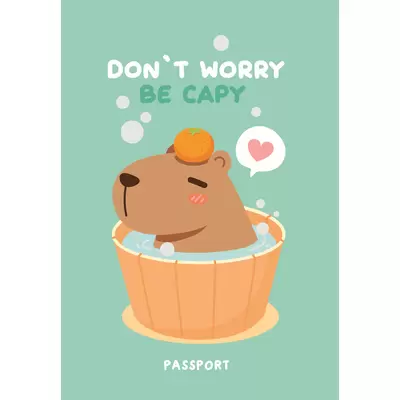 Обложка для паспорта MESHU Capybara 2 кармана, зеленый