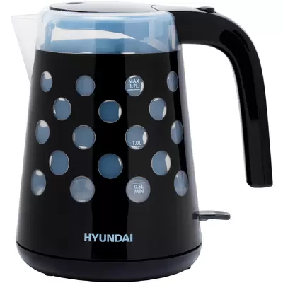 Чайник электрический Hyundai HYK-G2012 1.7л. 2200Вт черный/прозрачный (корпус: пластик)