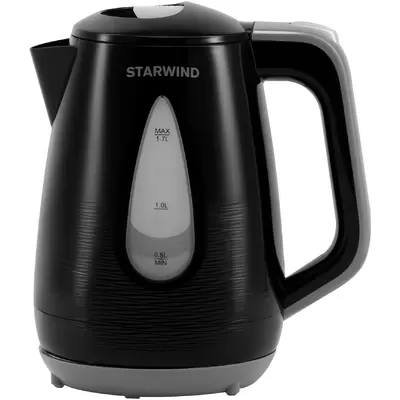 Чайник электрический Starwind SKP2316 1.7л. 2200Вт черный/серый (корпус пластик)