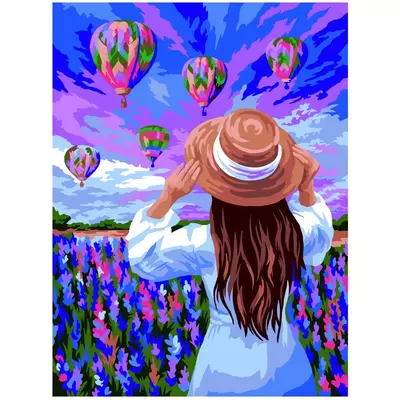 Картина по номерам на картоне ТРИ СОВЫ Воздушные шары, 30х40, с акриловыми красками и кистями