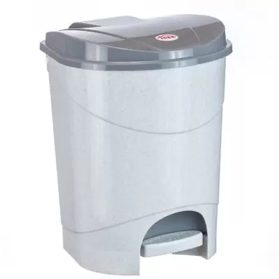 Ведро-контейнер для мусора IDEA с педалью 11л, пластик, мраморный