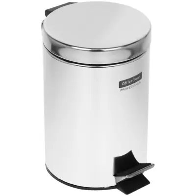 Ведро-контейнер для мусора (урна) OfficeClean Professional, 3 литра, нержавеющая сталь, хром