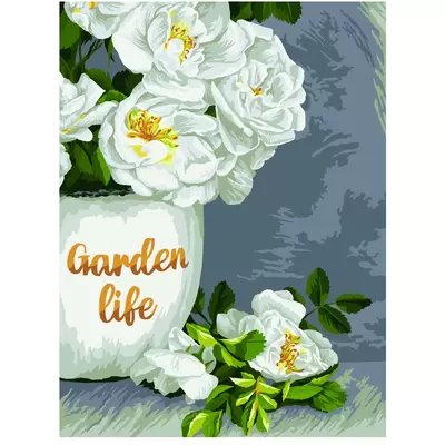 Картина по номерам на картоне ТРИ СОВЫ "Садовые цветы", 30*40, с акриловыми красками и кистями