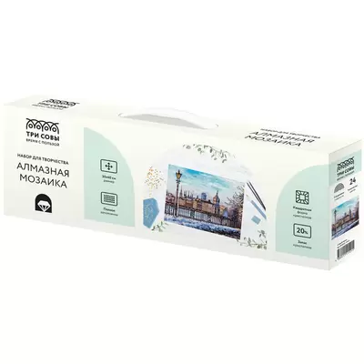 Алмазная мозаика ТРИ СОВЫ "Старый город", 30*40см, холст, картонная коробка с пластиковой ручкой